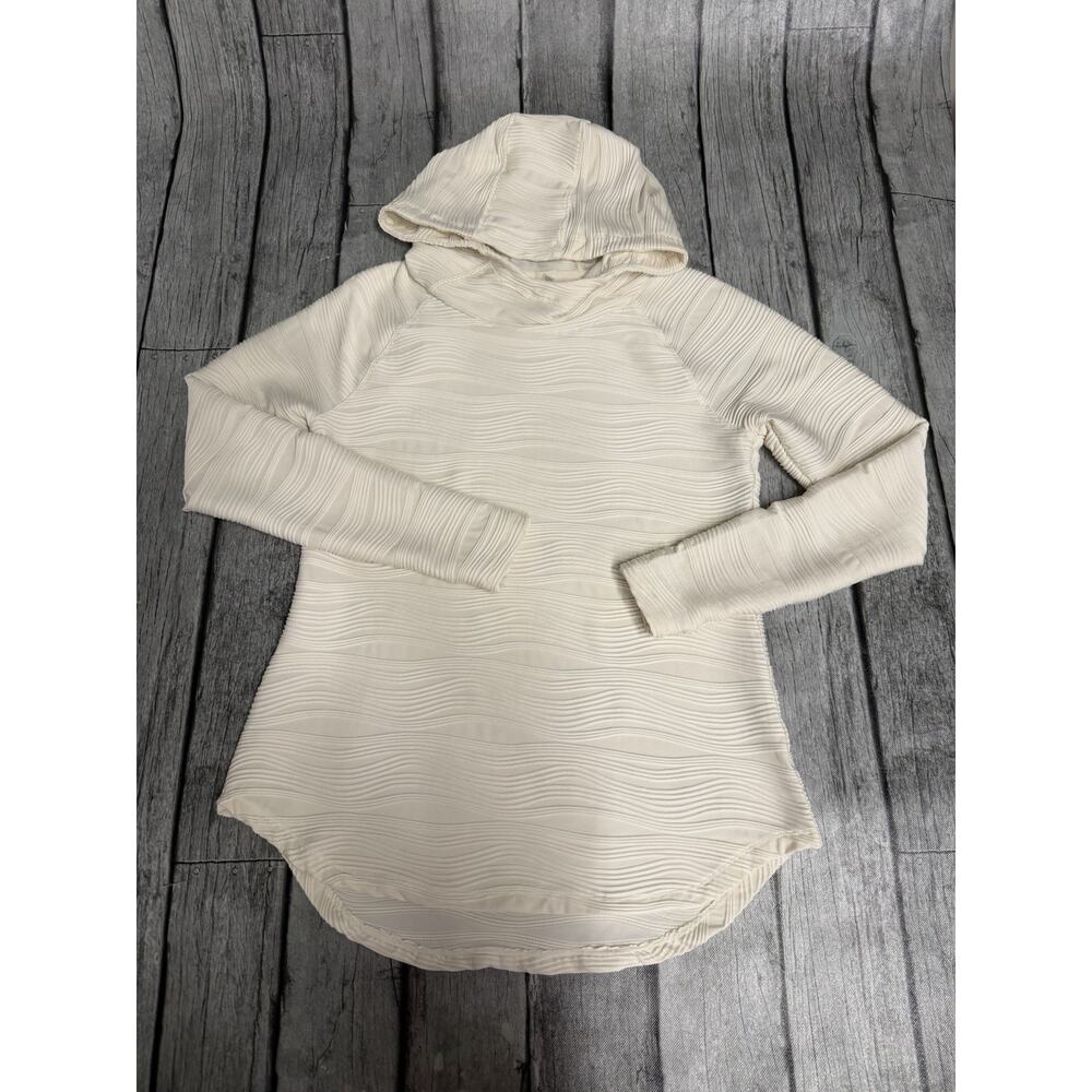 Women’s MTA Sport Scuba Performance Long Sleeve Hoodie Medium Ivory Wavy Texture
